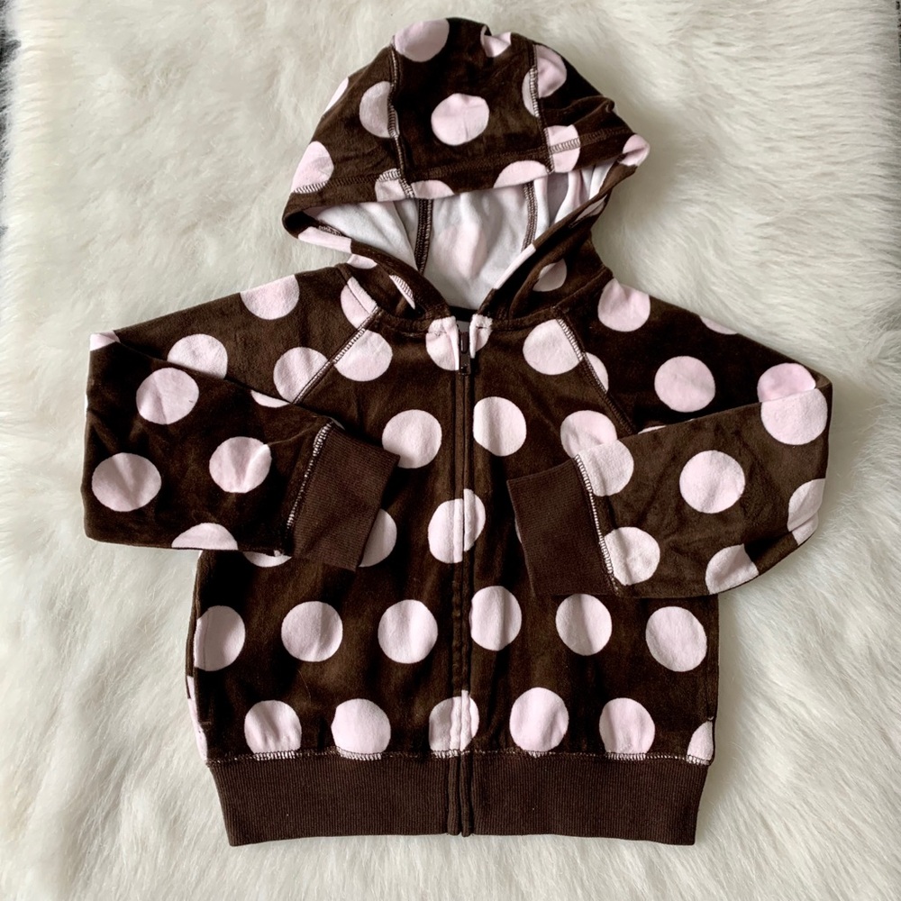 NWT Sweeter Than Chocolate Velour Polka Dot Jacket